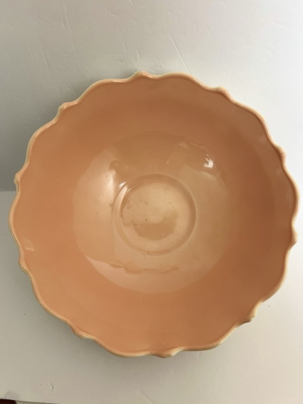 1940's Vintage Anchor Hocking Oyster & Pearl White/Pink Bowl Fruitbowl